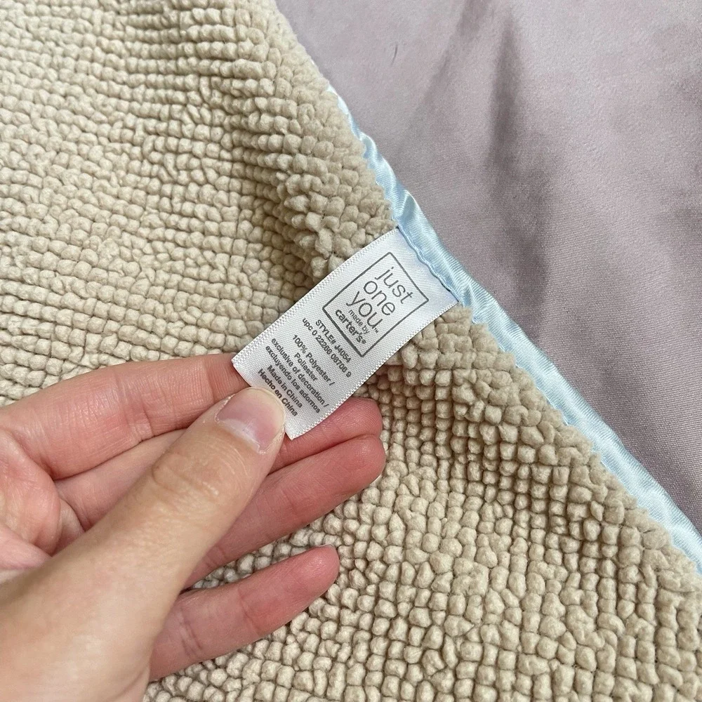Carters Just One You Blue Checkered Minky Dot Baby Blanket Zebra Little Boy Star